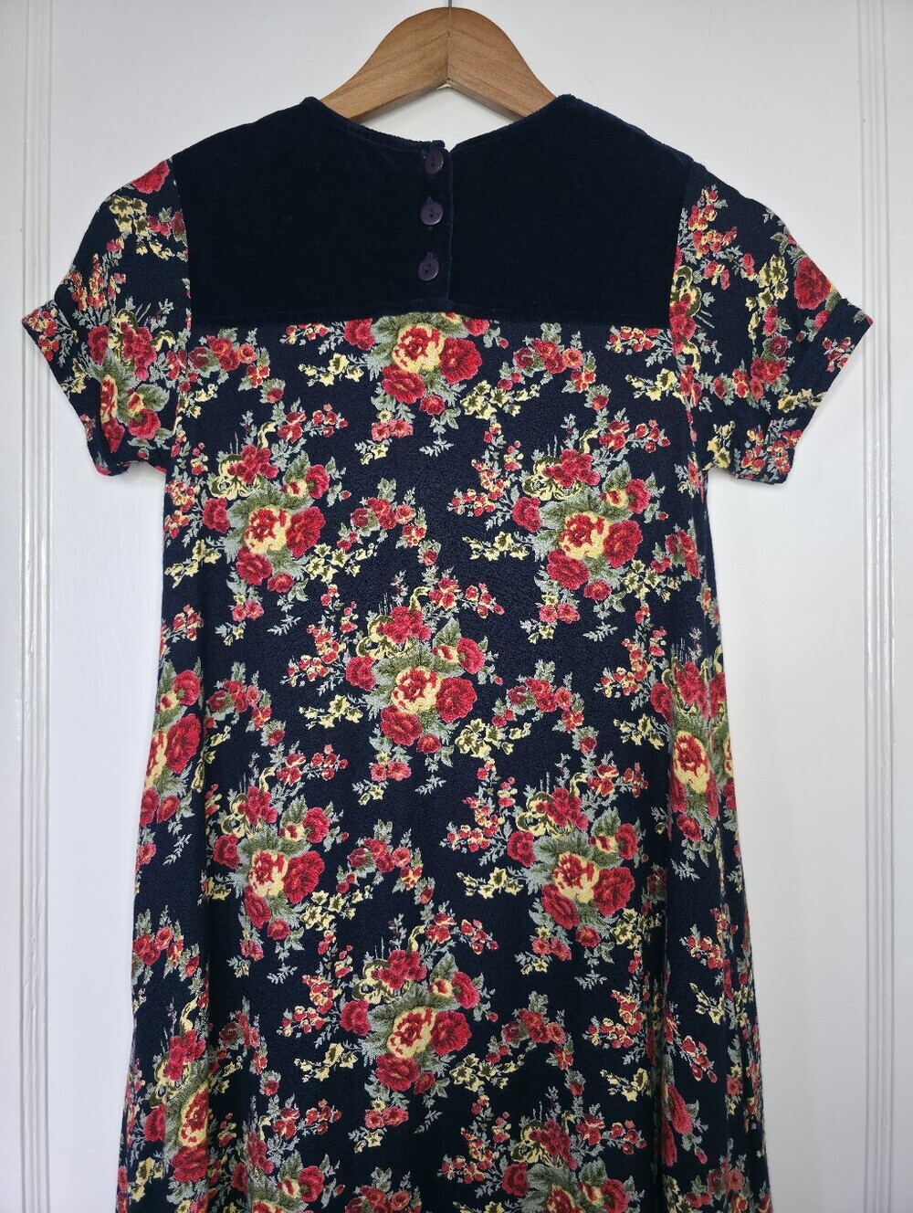 Vintage Cornelloki Dress by April Cornell – Girls Size 7/8 – Navy / Floral - Picture 4 of 8